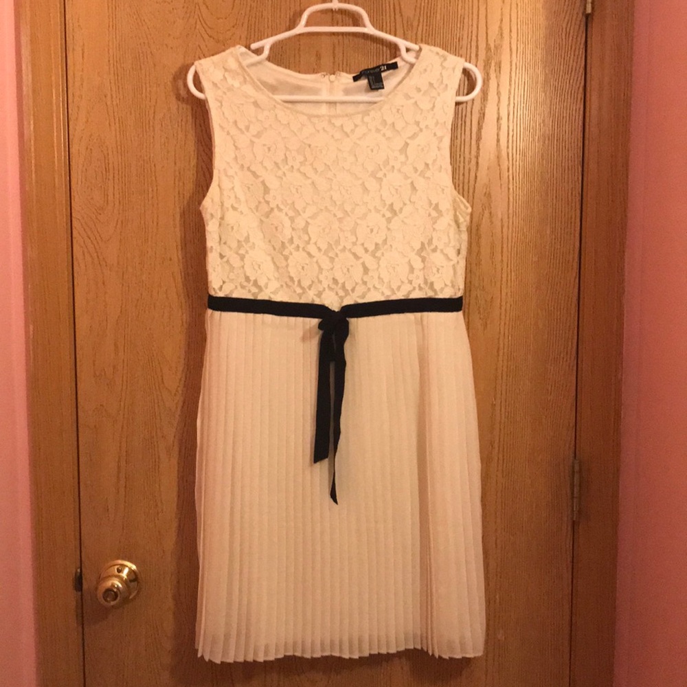 Lace and pleated dress